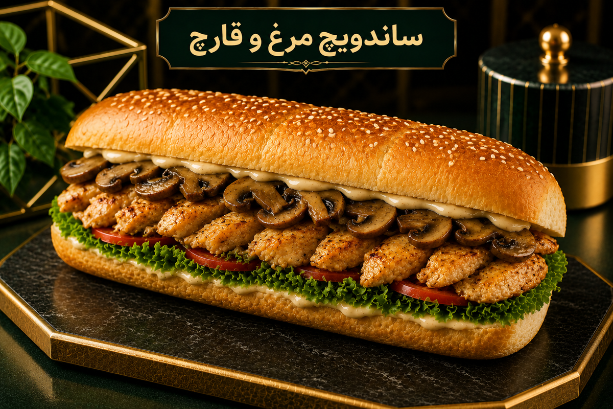 ساندویچ مرغ و قارچ